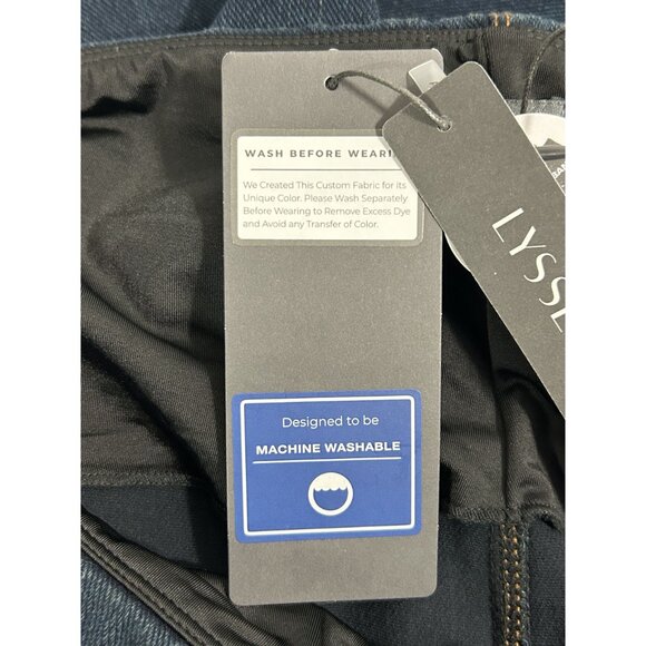 LYSSÉ Women's Knit Denim Leggings With Side Detail in Indigo - Size XL - NWT - Picture 7 of 10